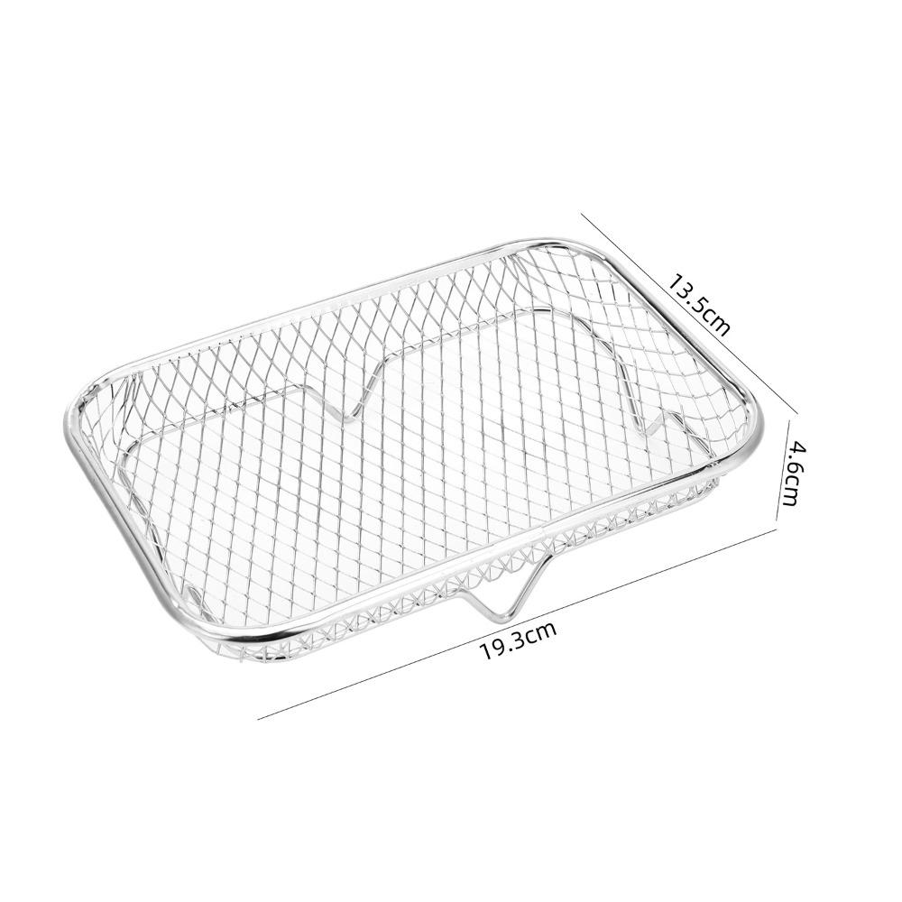 Edelstahl Heißluftfritteuse Rost Antihaft Heißluftfritteuse Schale Neuer Grillkorb Küchenhelfer Rectangle