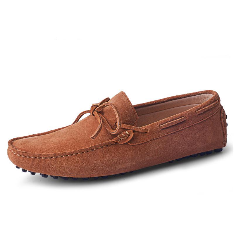 Mode Echtes Leder Herrenschuhe Nubukleder Herren Slipper Mode Übergröße Frühling Herbst Herrenschuhe Freizeitschuhe 9 Farben Größe 38-46 10.5 khaki