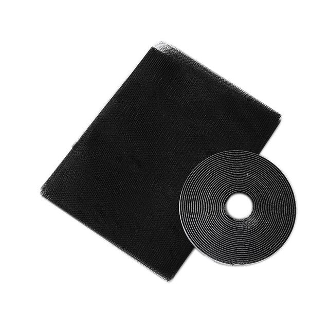 Anti-Fliegen-Moskitonetz, Fenstergitter, selbstklebendes Moskito-Insekten-Fliegenwanzen-Netz, Vorhänge für Küchenfenster, Heimschutz 1.5x2m schwarz