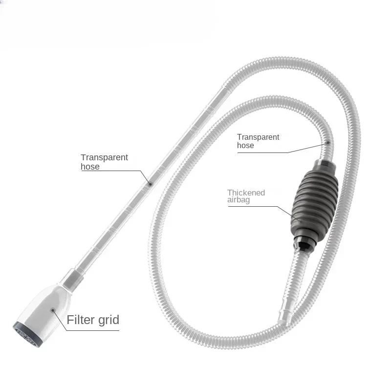 Großes Aquarium Siphon Staubsauger Kies/Sand Waschen und Wasserwechsel Reinigungswerkzeug-Set mit Verlängerungsrohr Aquarium white