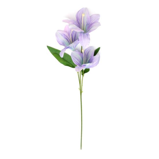 Simulierte Blume Falsche Lilien Seidenmaterial Realistisches Aussehen Kunstblume Heim Büro Hochzeitsfeier Weihnachtsdekoration licht lila