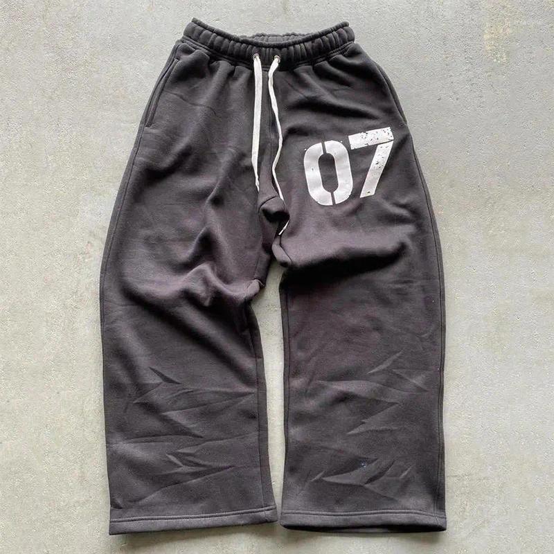 Herrenhosen Ropa Hombre Retro Herren Street Harajuku Übergroße Hosen Weiter Bein Sport Jogginghosen Baggy 3XL