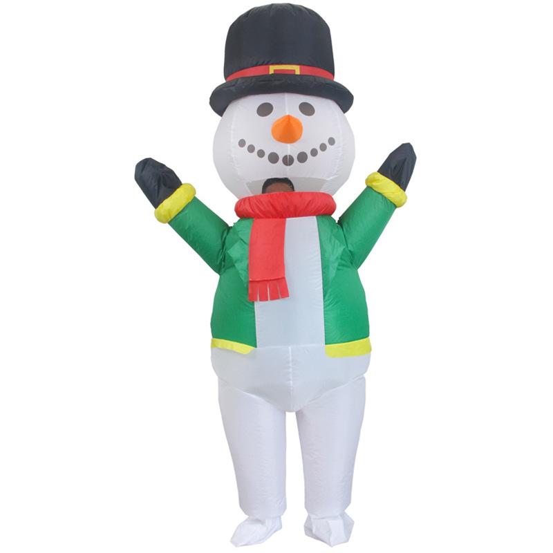 Aufblasbares Karnevalskostüm, grüner Schneemann 150-190cm grün