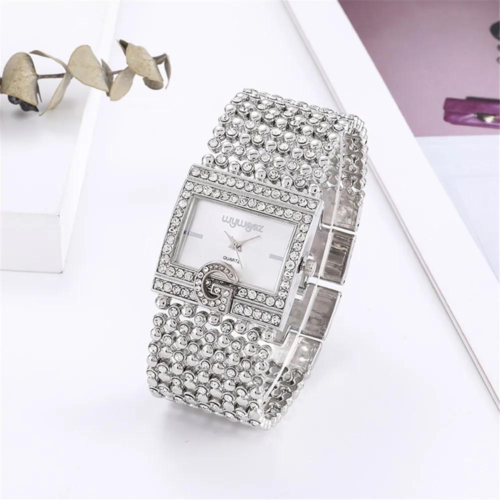 Casual Frauen Quadrat Volle Armband Uhr Analog Quarz Uhr mit Uhr Damen Uhr weiß