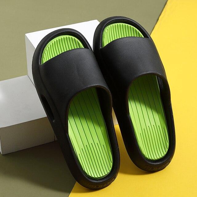 Herren Outdoor Hausschuhe Strand Pool Sandalen Eva Weiche Dicke Sohle Rutschfest Mann Frau Outdoor Indoor Zuhause Bad Badeschuhe 36 black