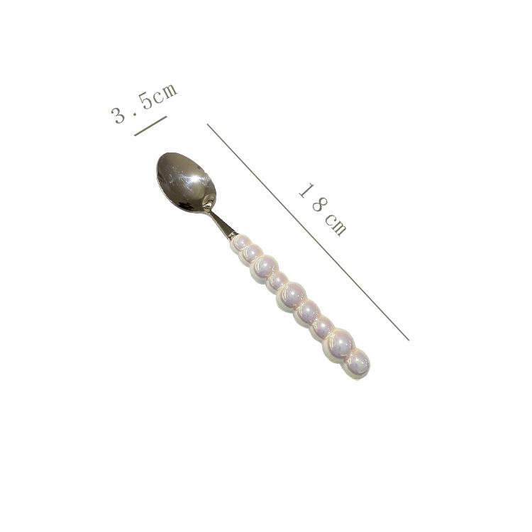 4-teiliges Europa-Silber-Mode-Perlen-Besteck-Set 18/10 Edelstahl Kreativität Besteck 304 Messer Gabel Löffel Westliches Essen Anzug