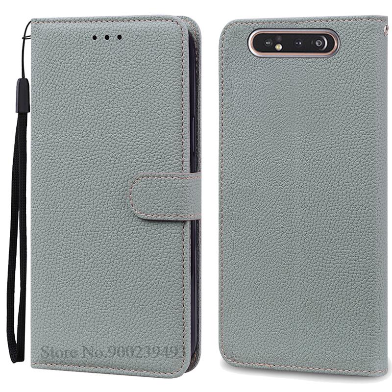 Für Samsung Galaxy A80 Hülle Leder Brieftasche Flip Case Für Samsung A80 SM-A805F Telefonhülle Kartenhalter Abdeckung Für Galaxy A80 Fundas For Samsung A80 graue