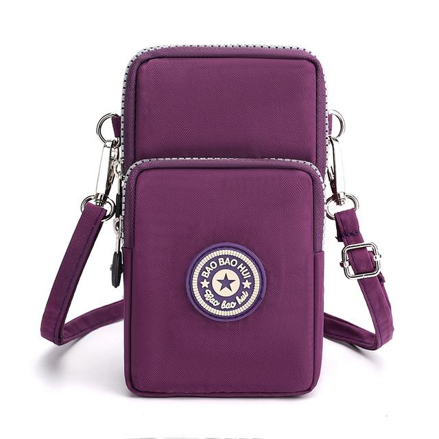 Sport Brieftasche Telefon Tasche Für Mobile Schulter Tasche Tasche Fall Gürtel Handtasche Geldbörse Münze Brieftasche Retro Schlüssel Halter Kleine Geld tasche violett
