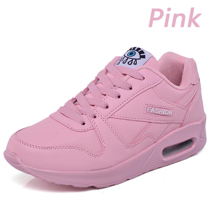 Damen-Freizeitschuhe, Leder-Plateauschuhe, Damen-Sneaker, weiße Damen-Sneaker, leichte Schuhe 39 rosa