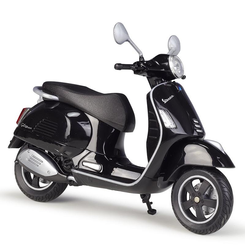 WELLY 1/12 2020 Vespa GTS Super Legierung Freizeit Motorrad Modell Metall Straßen Motorräder Modell Simulation Kinderspielzeug Geschenk schwarz