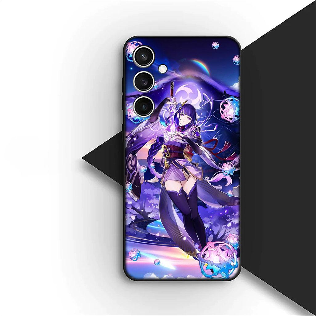 für Samsung Galaxy S24 S25 S23 FE Ultra Plus S7 Edge S25+ S23+ A56 5G Handyhülle Weiche Hülle Genshin Baal Raiden Shogun Impact Galaxy S23