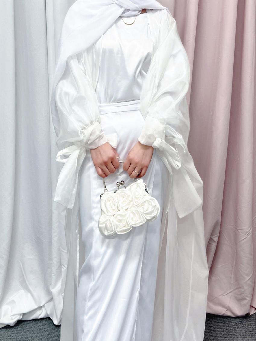 Damen Modische Abaya Umhang Langes Kleid Gebetskleidung Double Extra Large weiß