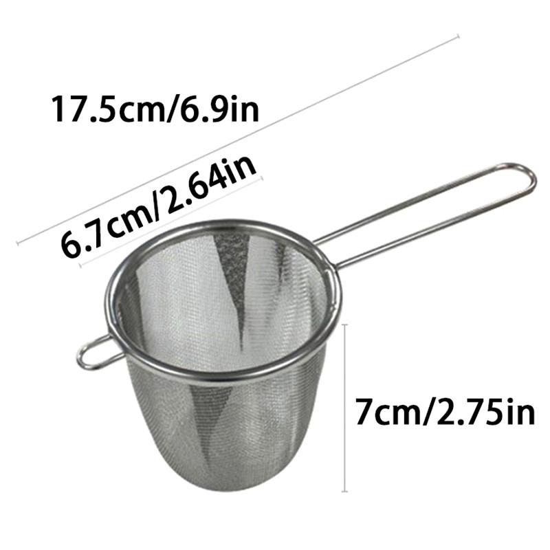 Tee-Ei mit Griff, feines Netz, wiederverwendbar, Teeblatt-Sieb, Kaffeemehlfilter, Handsieb für Teekanne, Küchenzubehör