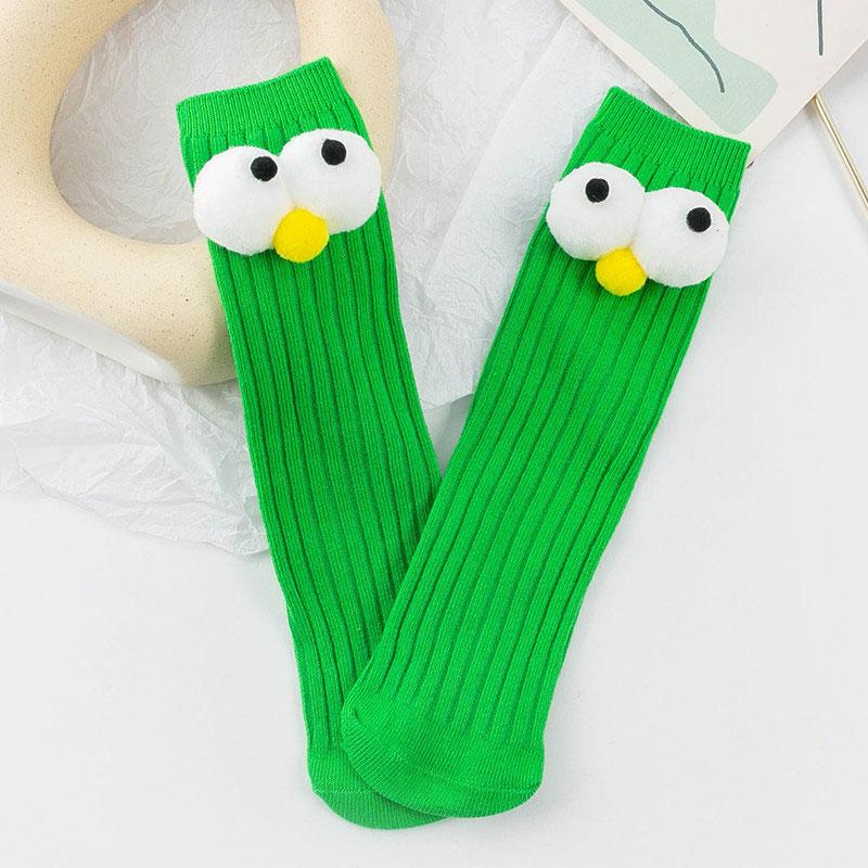 Kinder Socken Weiße Baumwolle Niedliche Cartoon Augen Socken Für Mädchen Anime Socken Kinder Streifen Socken Für Jungen grün