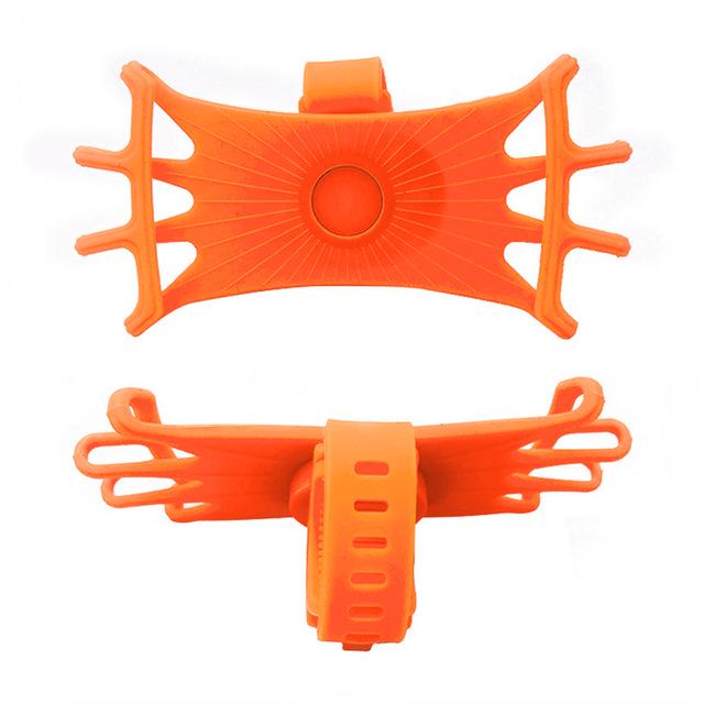 Silikon-Fahrrad-Telefonhalter für Smart-Handy-Ständer, Halterung, Band, Fahrrad-GPS-Clip, universell orange
