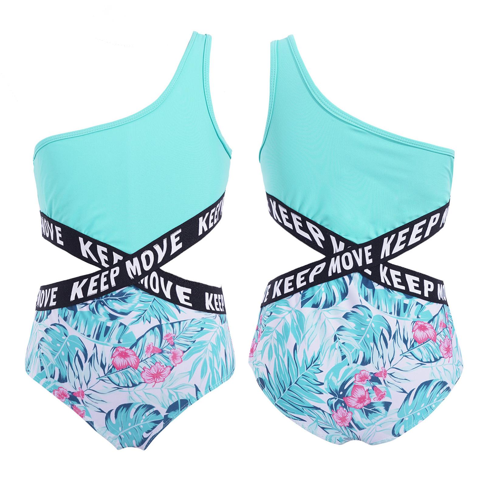 Mädchen Badeanzug Bademode Einteiler Bikini Tankini Kinder Badeanzug 12-14 Years violett