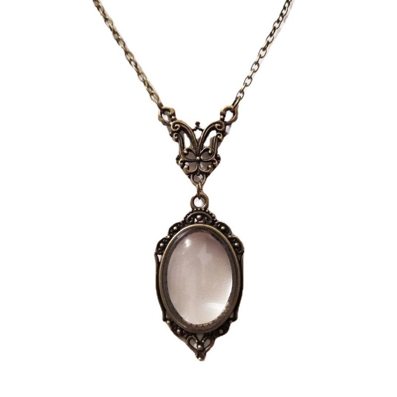 Monokel Brille Lupe Vergrößerungsglas Halskette mit langer Kette Lesehilfe für Bibliothekslektüre Vergrößerungsglas Halskette Schmuck Dekor 1