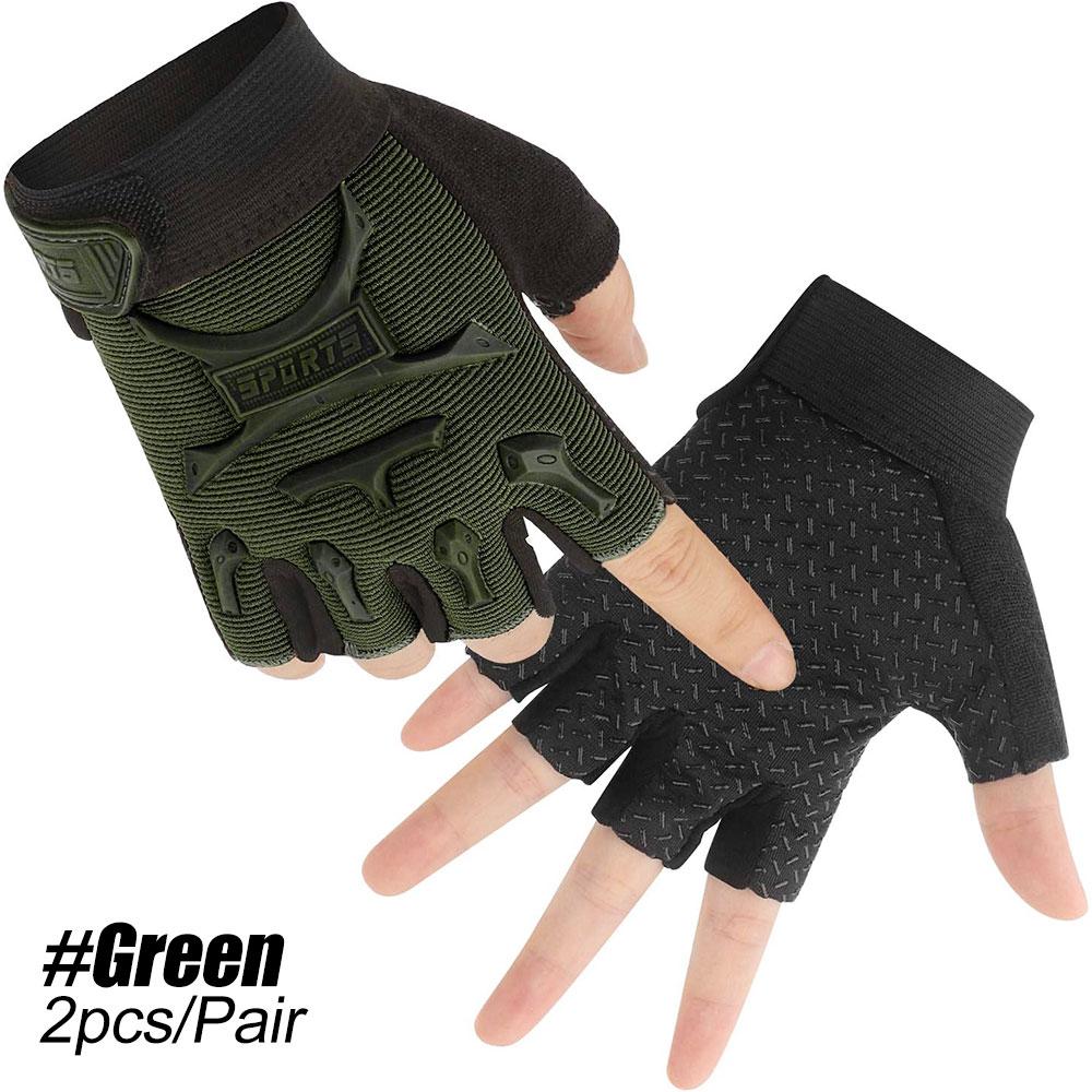 1 Paar Kinder Halbfingerlose Handschuhe Rutschfeste Handschuhe Personalisierbare Sport Handschuhe Ideal Für Jungen Mädchen Angeln Radfahren Training Rollschuhfahren M grün