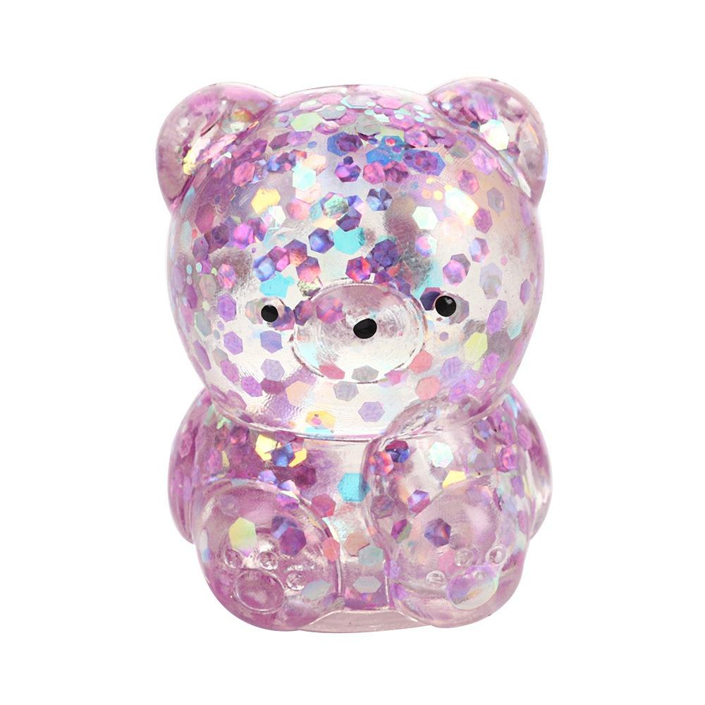 Gummibärchen Bär Squishy Fidget Spielzeug Weich Lustig Zucker Stressball Sensorisches Spielzeug Niedliches Stressabbau Spielzeug violett