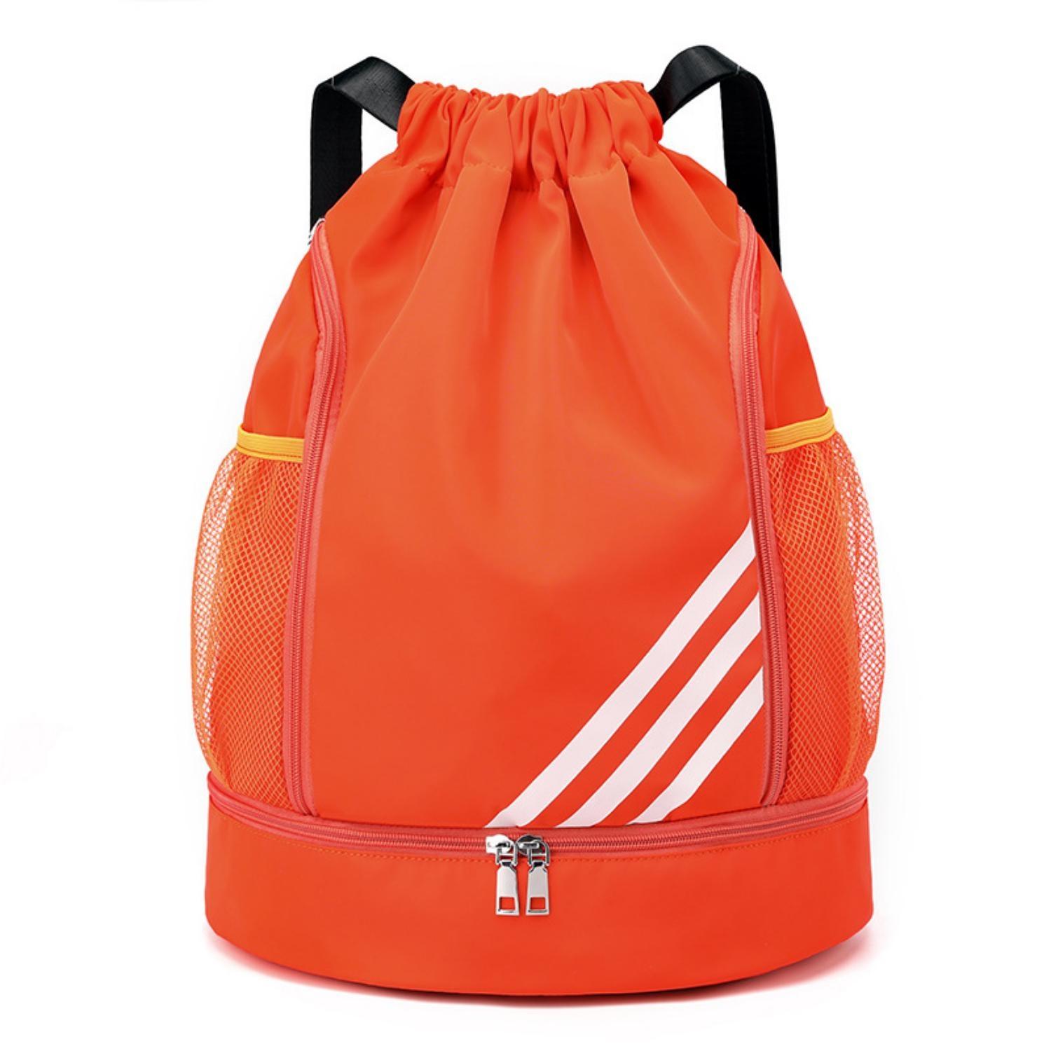 1Pcs Sport Kordelzug Band Tasche Rucksack Große Kapazität Sport Fußball Basketball Tasche Kordelzug Verschluss Design One Size orange