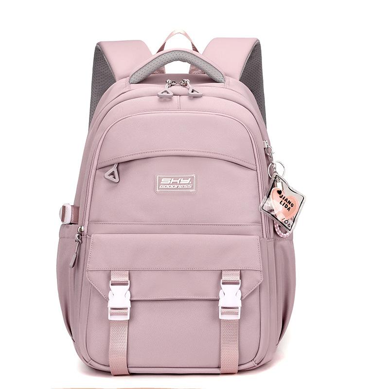 Rucksack mit großer Kapazität im koreanischen neuen Stil für Gymnasiasten, personalisiert im College-Stil, einfarbig für Frauen