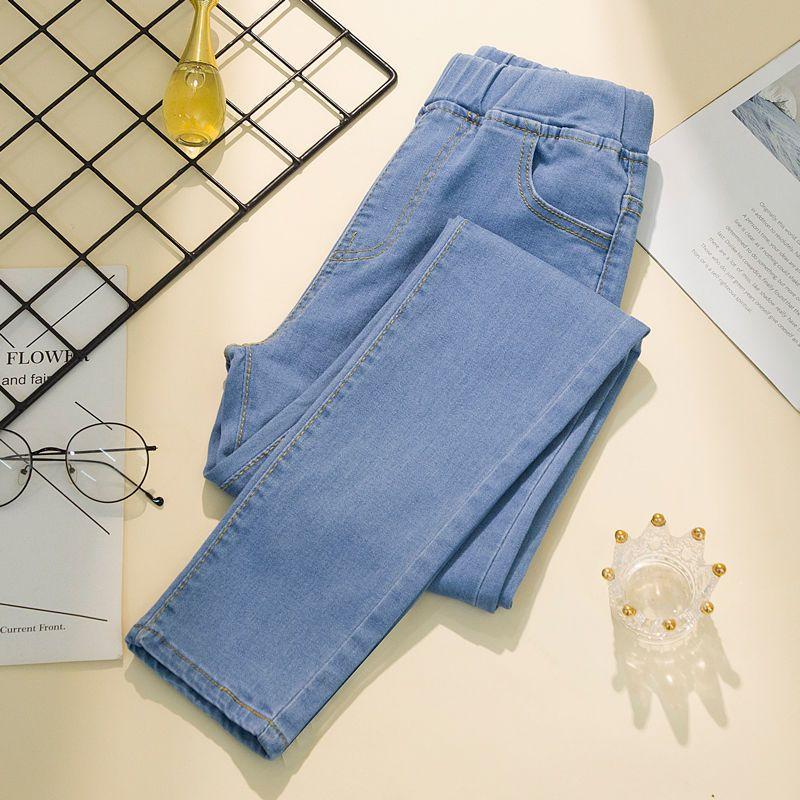 Damen Jeans High Waist Stretch Jeans Große Größe Stretch Slim Jeans 2XL blau