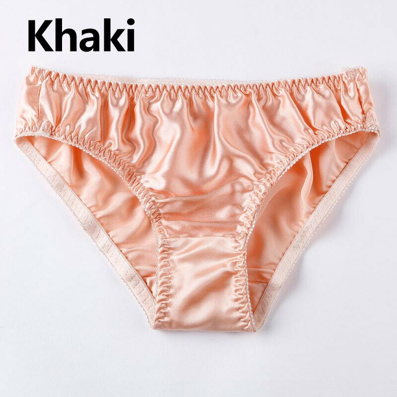 Rosa Höschen für Damen, Dessous, weiche Seide, Unterwäsche, Schlüpfer, Unterwäsche L helle khaki