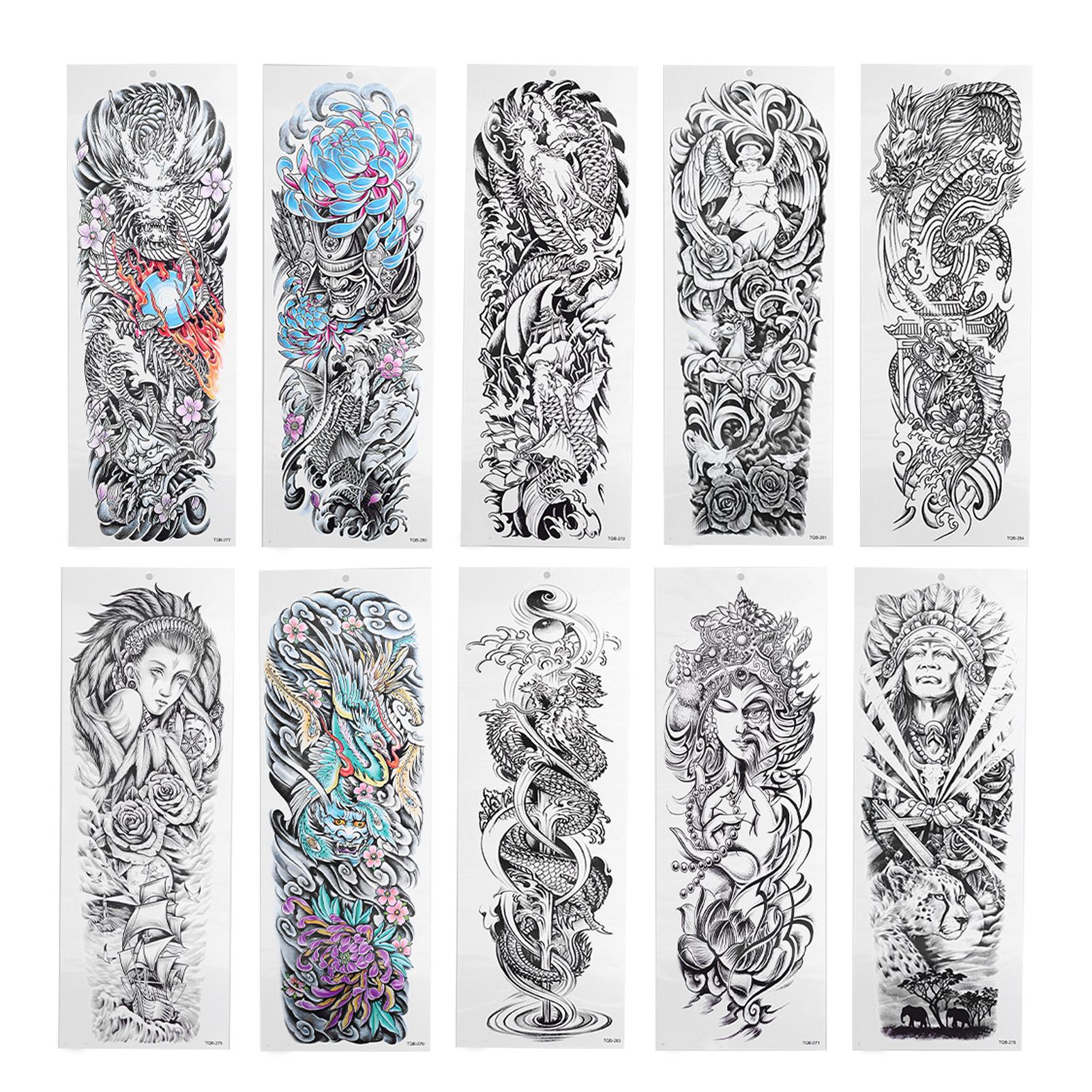 Lebensechte Tattoo-Aufkleber Falsches temporäres Tattoo Großer Ganzarm-Aufkleber Wasserdichte Tattoo-Vorlage