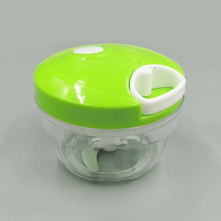 400 ml Manueller Fleischwolf, Knoblauchzerkleinerer, Drehbarer Knoblauchpresse-Zerkleinerer, Gemüse-Zwiebelschneider, Küchenkochzubehör, Prozessor green
