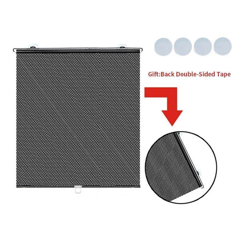 Einziehbarer Sonnenschutzvorhang für Auto, Seitenfenster, Rollvorhang, Haushalt, Wohnzimmer, Sonnenschutz, Rollos, Windschutzscheibenabdeckung, Schlafzimmer, Küchennetz 40x125cm schwarz