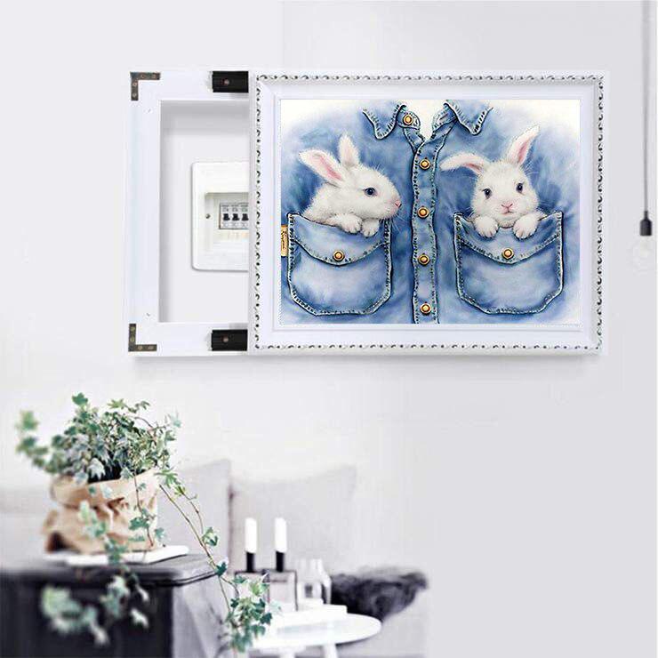 Diamant-Stickerei, Taschenhase, Kristall, rund, Diamant-Gemälde, Kreuzstich, Handarbeit 20X30CM