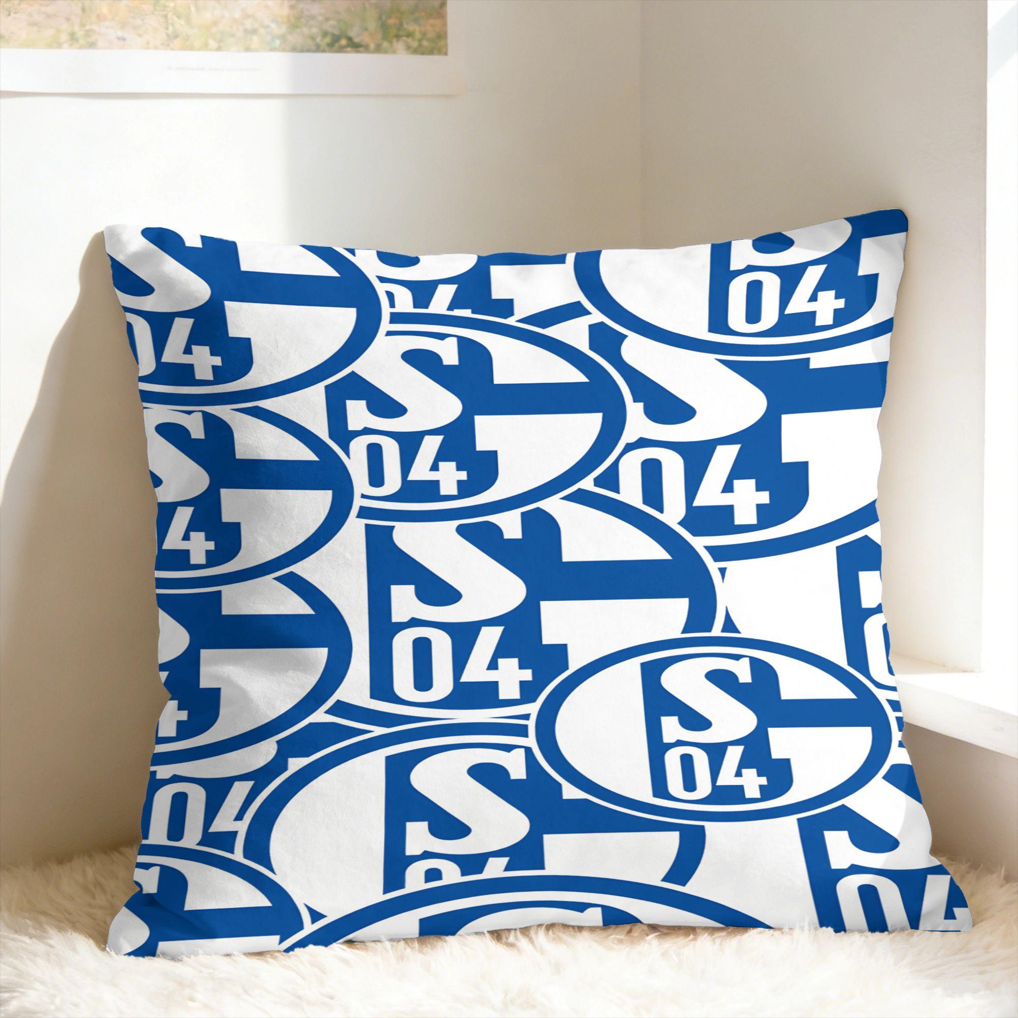 S-Schalke 04 Team Kissenbezug Druck Kissenhülle Modische Kissenbezüge für Büro Auto Heimdekoration Linen 40*40(CM)-1Pcs