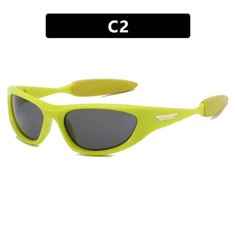 Y2K Outdoor Sonnenbrille Technologie-inspiriert Konkav Personalisiert geformte Sonnenbrille Sport/Mode Dressing Premium yellow