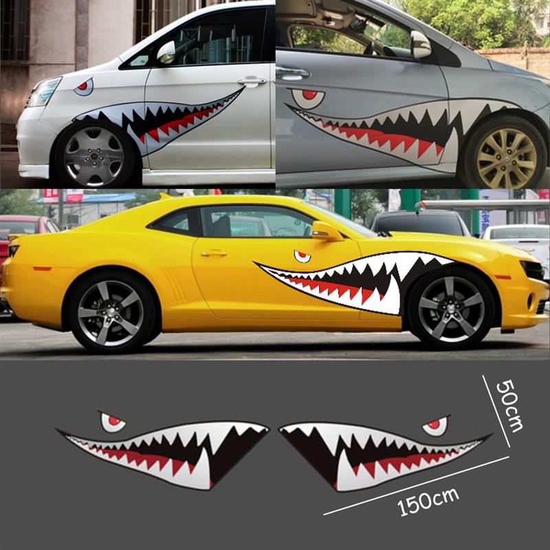 2x59''Full Size Flying Tiger Shark Mouth Teeth Car SUV Bumper Sticker Door DecaAuto & Motorrad: Teile, Auto-Tuning & -Styling, Karosserie & Exterieur Styling!