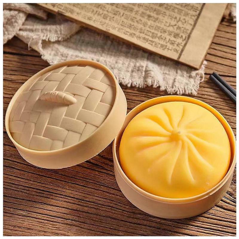 Riesen Knödel Squishy Stressabbau Spielzeug mit Glitzer, Jumbo Fidget für Erwachsene und Kinder gelb