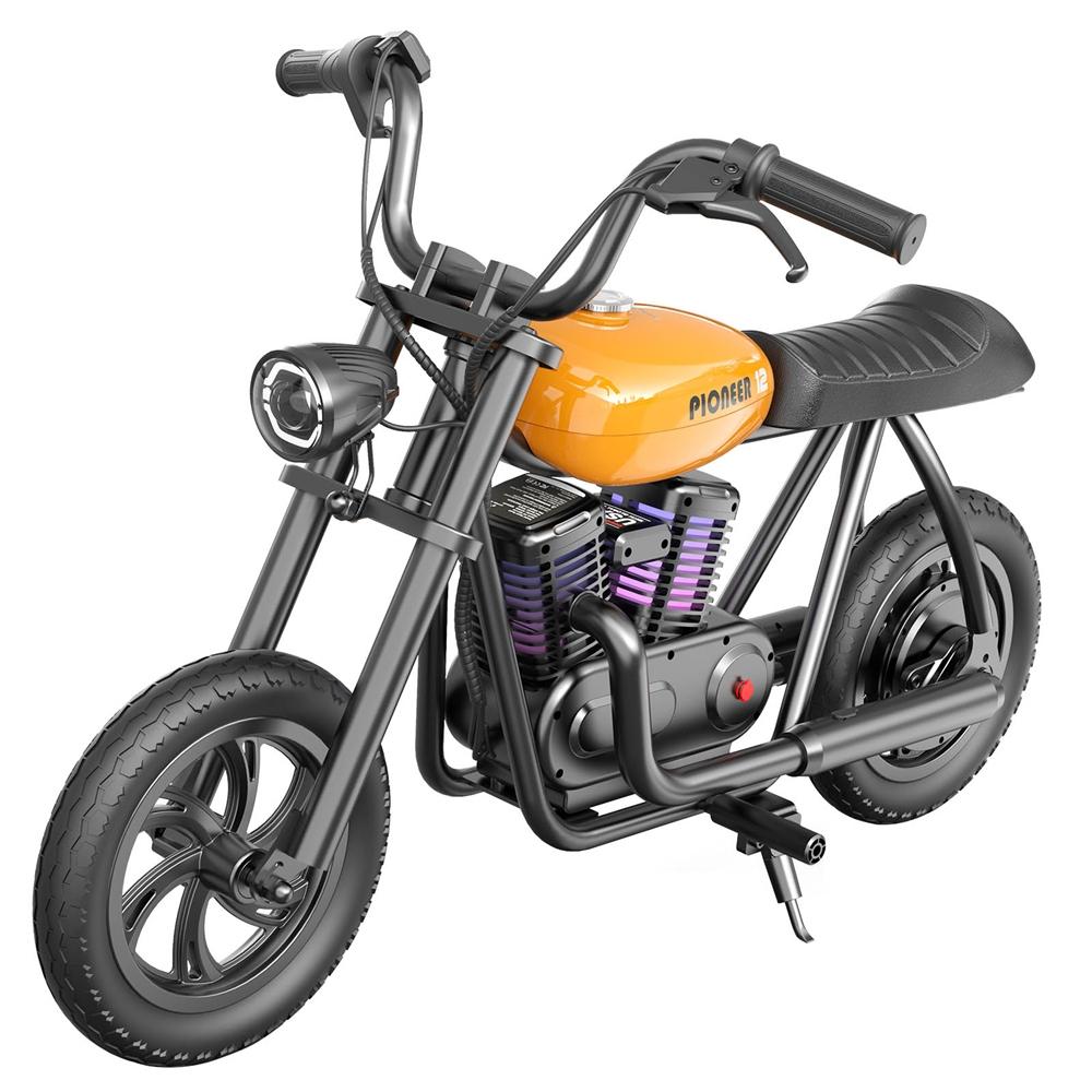 HYPER GOGO Pioneer 12 Plus Elektro-Chopper-Motorrad für Kinder, Schwarz, 24 V, 5,2 Ah, 160 W, mit 12'x3'-Reifen, 12 km Höchstreichweite Pioneer 12 Plus orange
