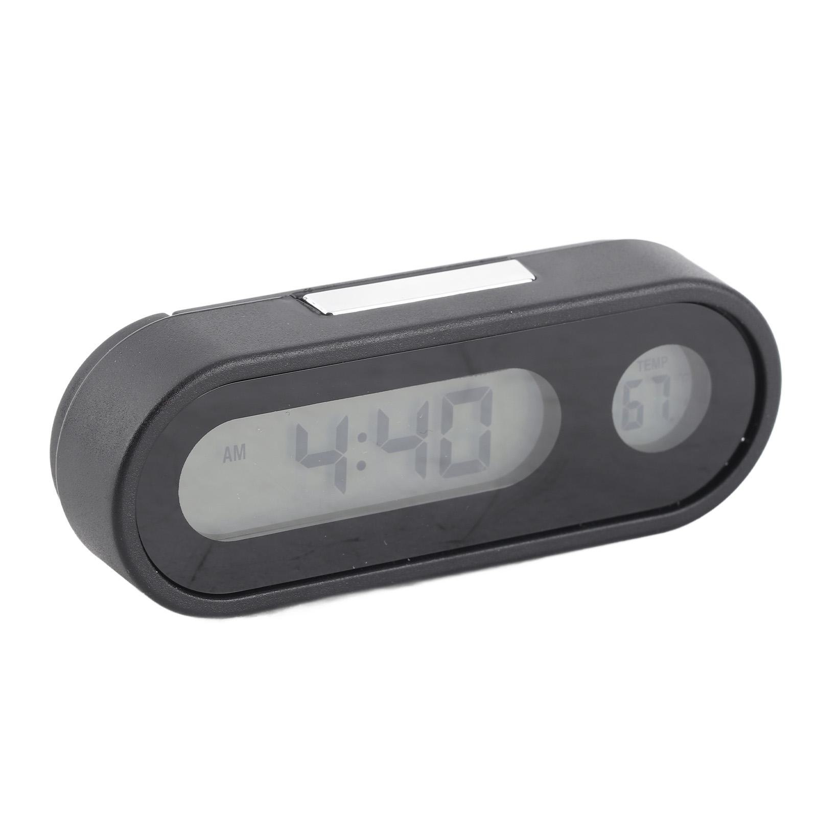 2 in 1 Auto Uhr Thermometer LED Hintergrundbeleuchtung Auto Innenraum Dekor Thermometer Uhr Auto Armaturenbrett Uhr schwarz