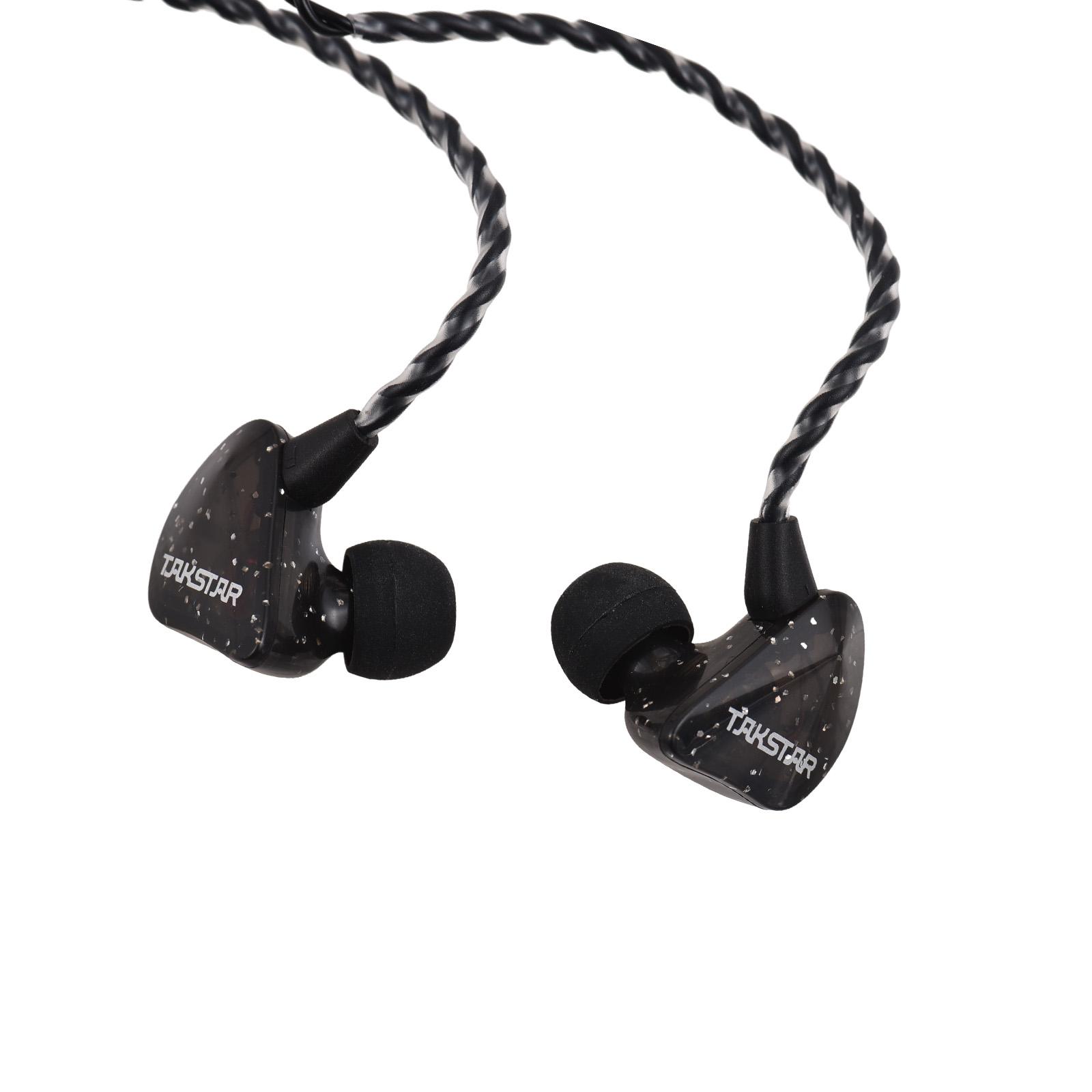 In-Ear-Monitoring-Kopfhörer, dynamische Stereo-Kopfhörer für Mobiltelefone, Soundkarten, Tablets schwarz