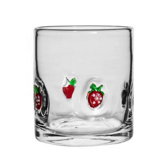 Weihnachts-Ikone Glas Feiertags-Themenlose Trinkgläser Einzigartiges Textur-Design Glaswaren Weihnachten Erntedankfest Partydeko 1pc Strawberry