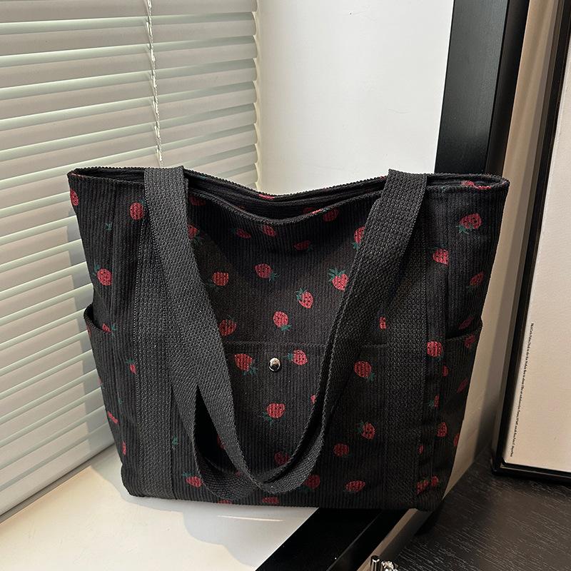 Neue Sommer Hand-to-wear Tragetasche Große Kapazität Schlichte Mode College-Stil Lässig Personalisiert Pendeln Schultertasche white