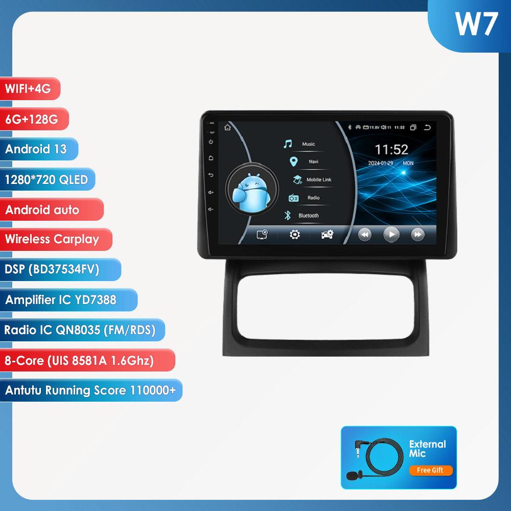 Hizpo Android 13 Autoradio für Renault Clio 2 2000-2012 kabelloses CarPlay Android Auto 2din Auto Intelligenter Bildschirm Bluetooth Autoradio DVR Kamera RDS FM W7 8Core 6G 128G