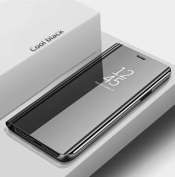 Spiegel-Flip-Hüllen für Xiaomi Redmi Note 14 13 12 11 Pro Plus 5G Ständerhalter Handyhülle Redmi Note 10S 11S 12S 10 9 8 Pro Hülle Redmi Note 8 Pro&for Xiaomi Redmi schwarz