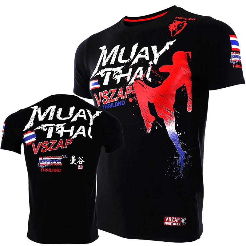 Herren Muay Thai T-Shirt Sommer atmungsaktiv schnell trocknend T-Shirts Laufen Fitness Sport Kurzarm Outdoor Boxen Wrestling Trainingsanzüge XL