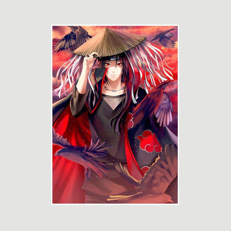 Moderne Wohnkultur Anime Figur Poster Weiß Papier Boruto Uchiha Itachi Poster Wand Kunst Gemälde Bilder Schlafzimmer Cafe Bar Hotel Dekoration Wandbild 30x21cm