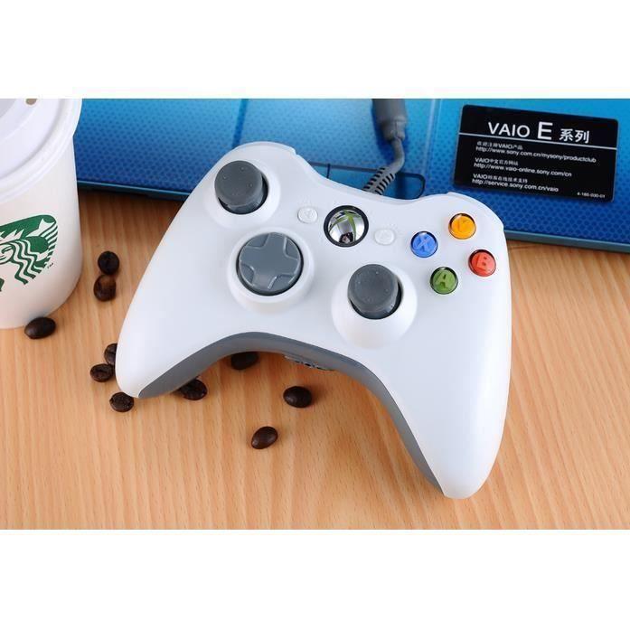 WEISS/Xbox Kabelgebundener Gamecontroller für PC &; Xbox 360 weiß
