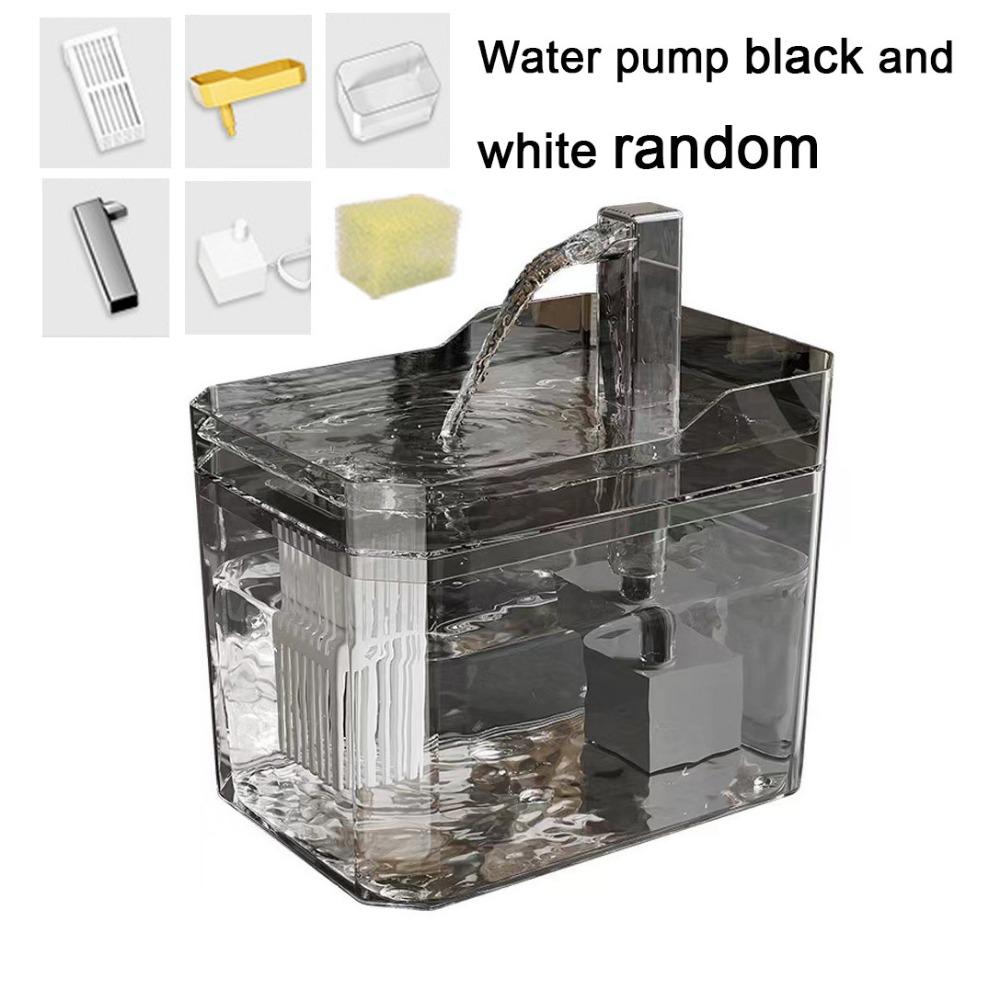 Praktischer 1,5L Haustier-Wasserspender Smartes Trinken Automatischer Filter Haustier-Trinkbrunnen Transparent mit Pumpe Katzentrinknapf Zuhause transparent