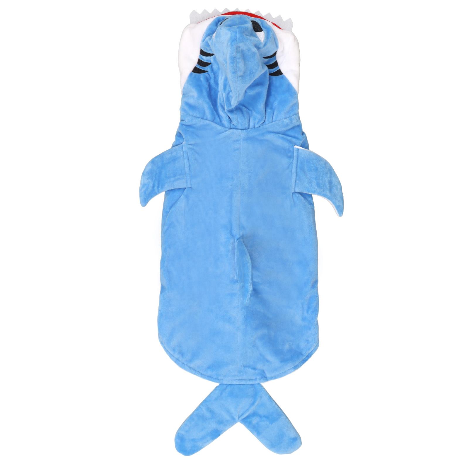 Großes Haustier Fisch Kostüm Weich Warm Locker 3D Haustier Halloween Weihnachten Cosplay Kleid für Große Hunde Blau 2XL blau