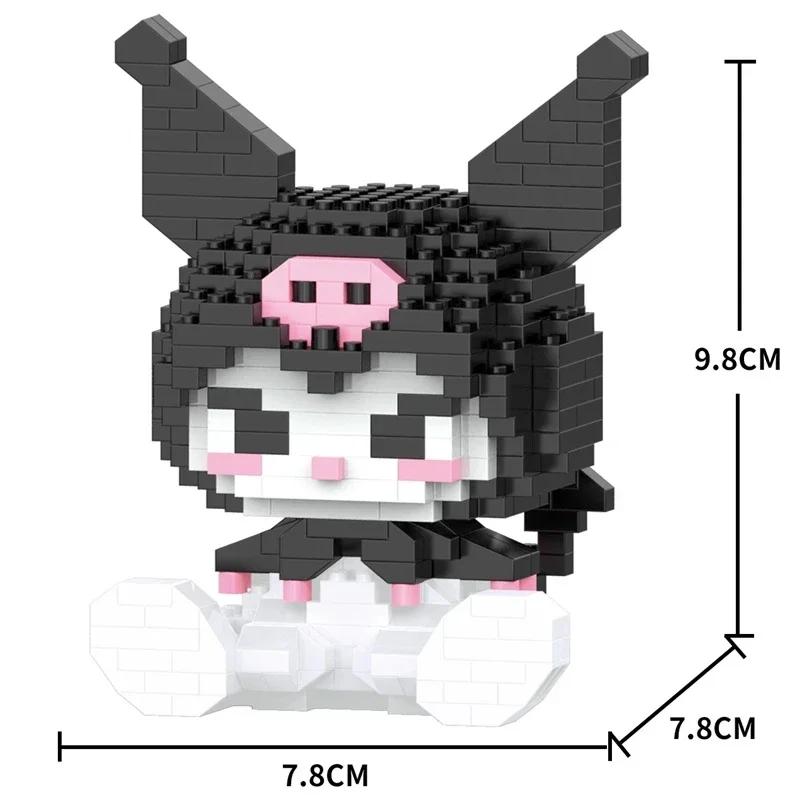 Sanrio Hello Kitty Neuer Baustein Anime-Figur Kuromi Zusammengebaute Spielzeuge Dekoration Ornament Modell Kinderpuzzle Puppen Geschenke with box