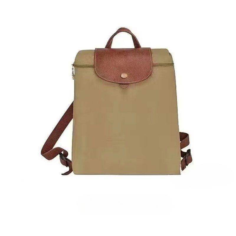 Rucksack, Freizeitrucksack für Herren und Damen, Studentenrucksack, Falttasche, Rucksack mit großer Kapazität 28*26*10cm sand