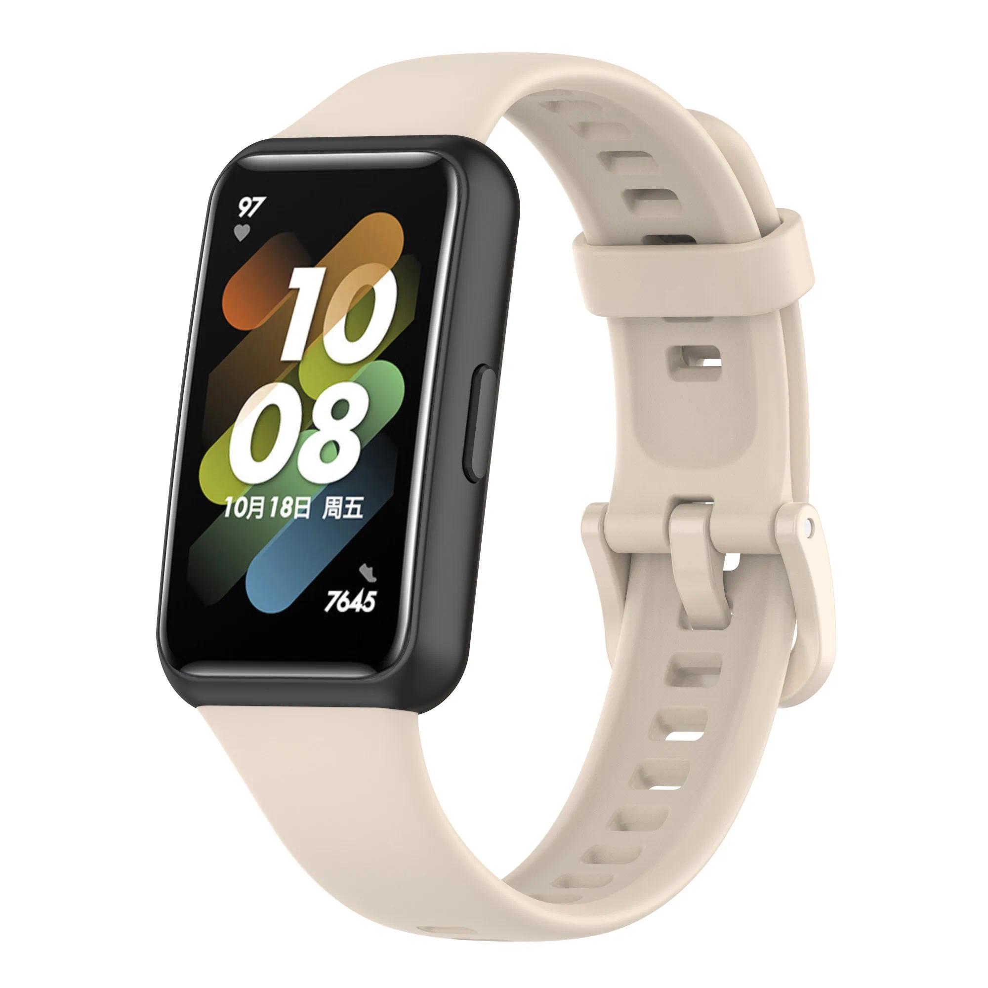 Silikon-Uhrenarmband für Huawei Band 7 Original-Armband Sport Smart-Armband Ersatz Correa Armband für Huawei Band 7 Armband For Huawei band 7 beige